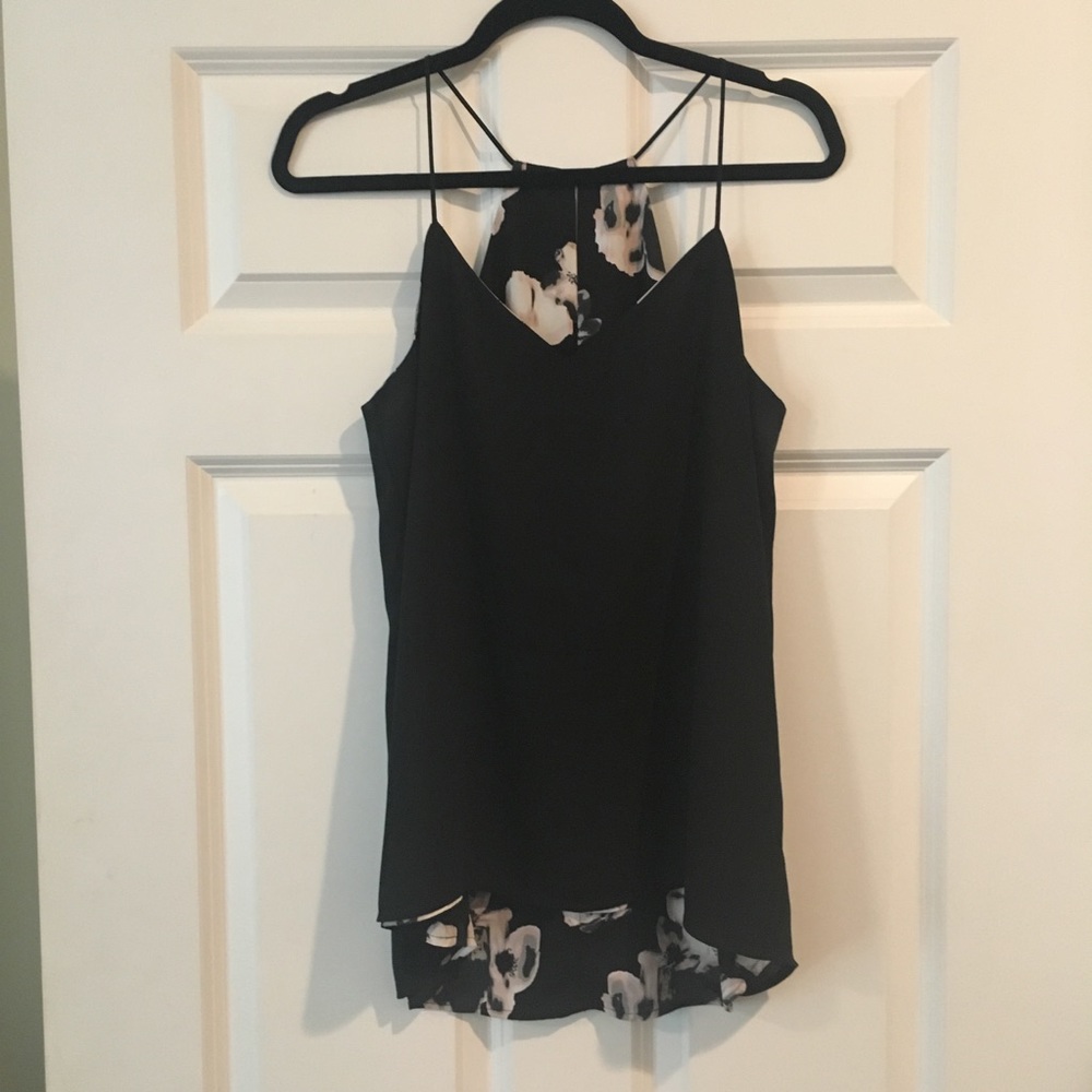 Express Black Floral Tank Top